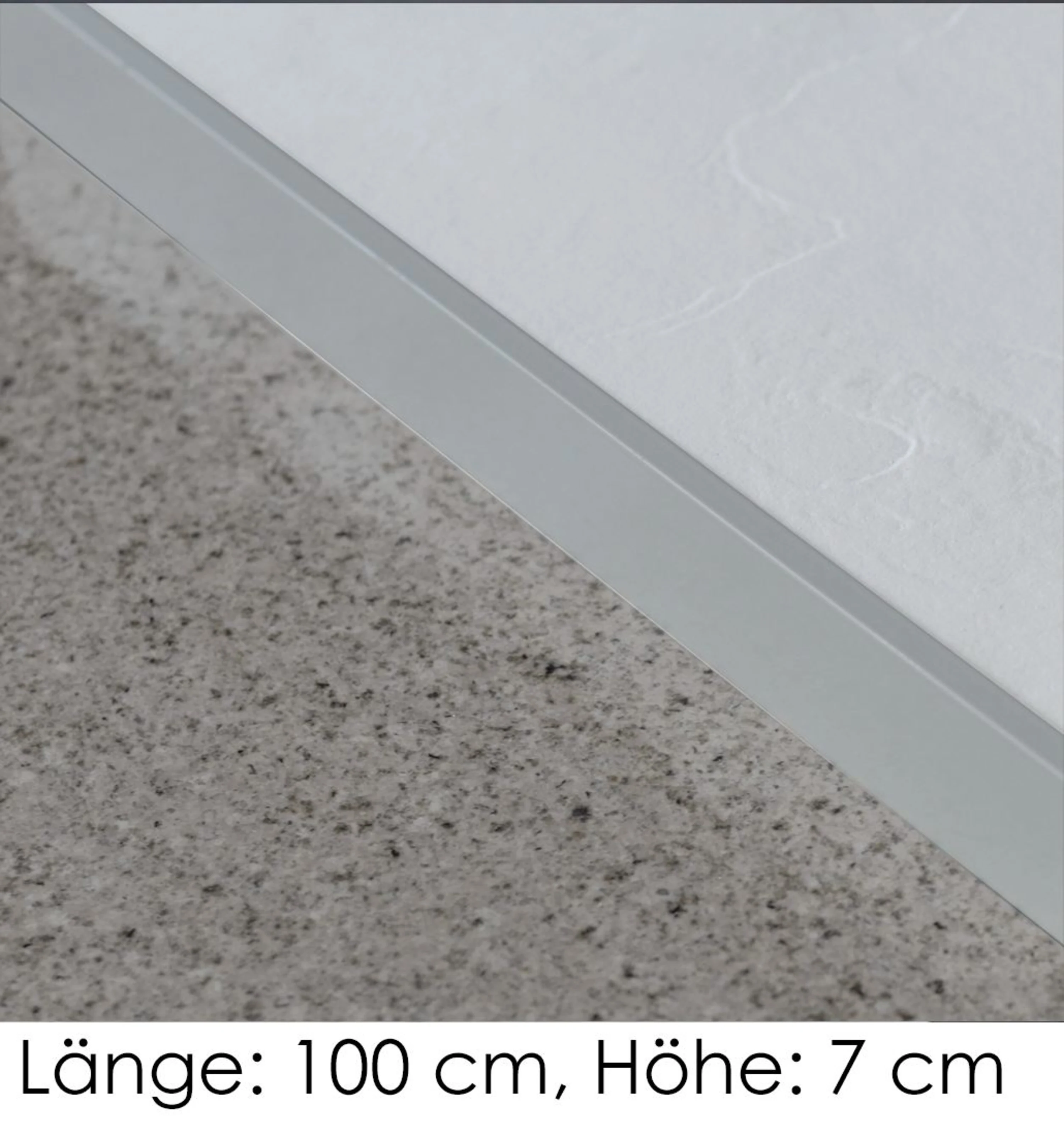 Sichtkantenprofil, Stahl, 100 cm Länge, Höhe: 7 cm, zement