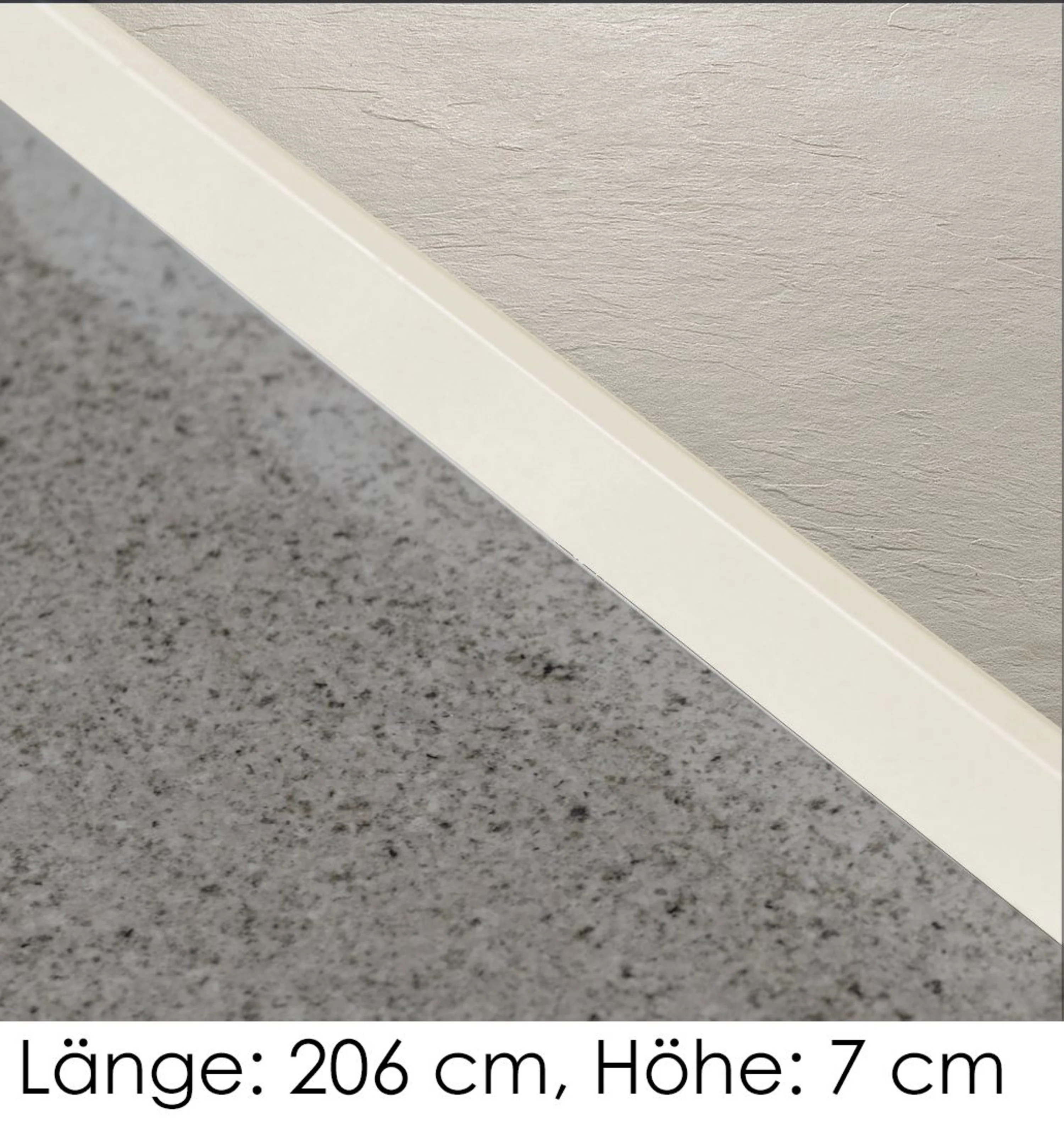 Sichtkantenprofil, Stahl, 206 cm Länge, Höhe: 7 cm, creme Sichtkantenprofil, Stahl, 206 cm Länge, Höhe: 7 cm, creme