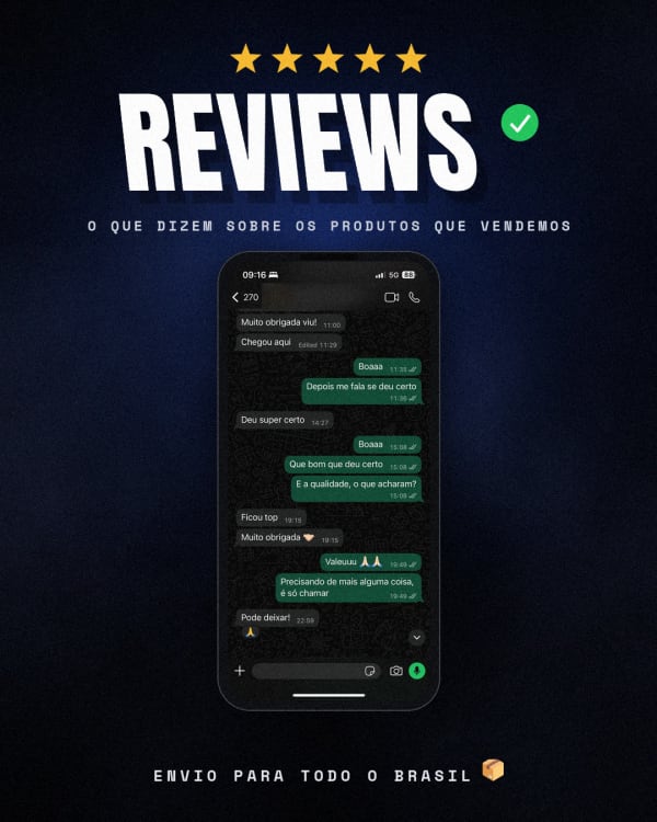 Avaliação de cliente da Rackys no WhatsApp
