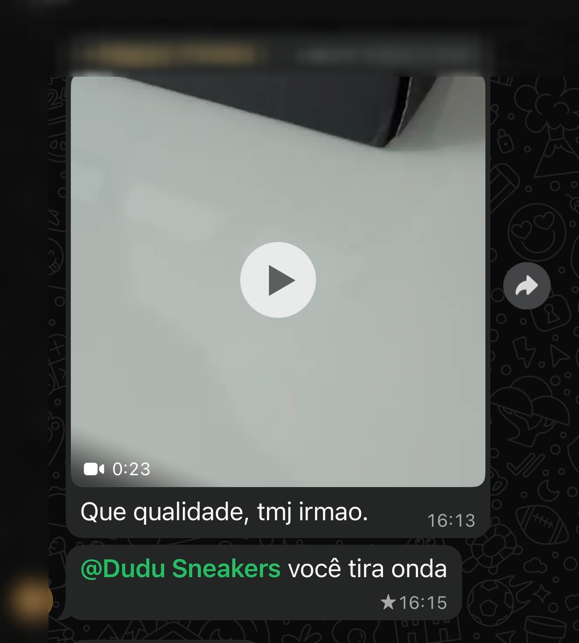 Depoimento de cliente da Rackys no WhatsApp