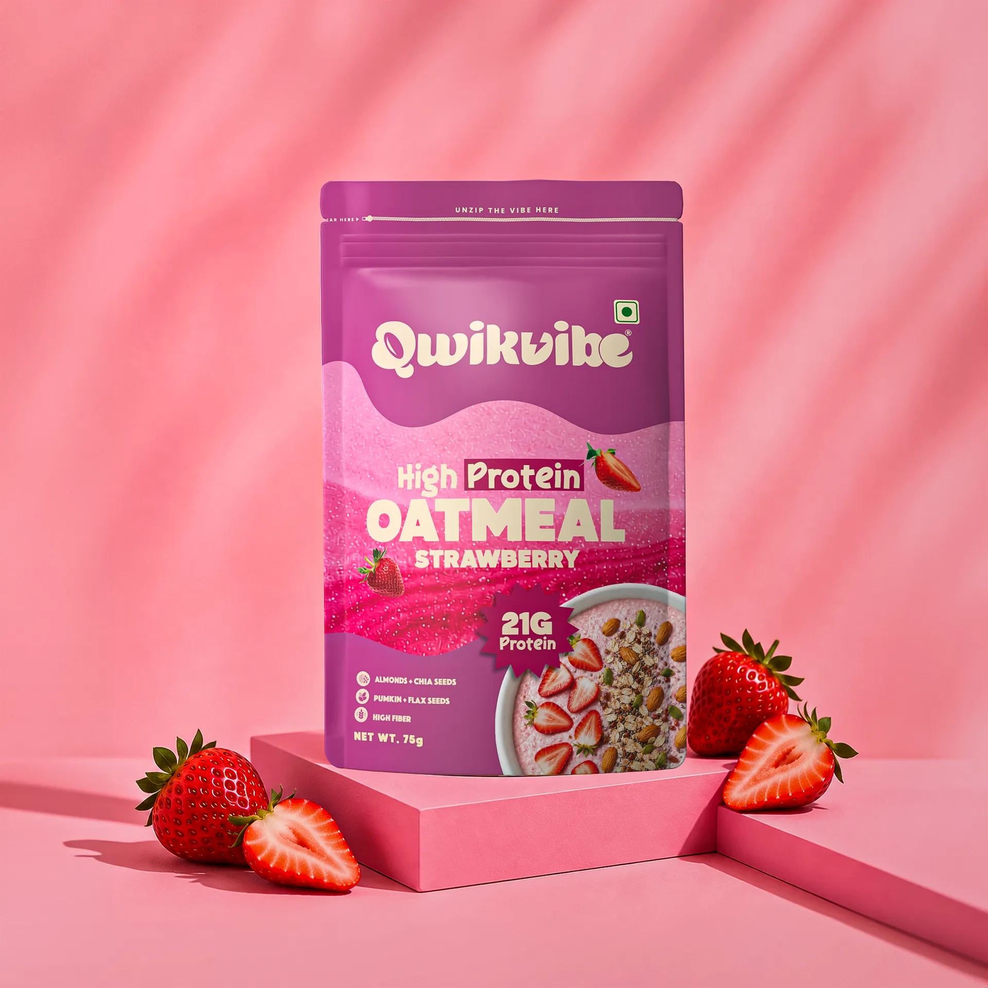 Strawberry High Protein Oats