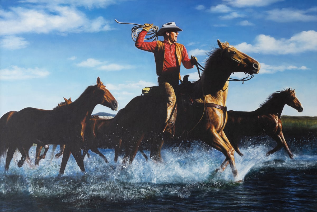 Cowboy 61, 2011, oil on canvas by Hannes Schmid