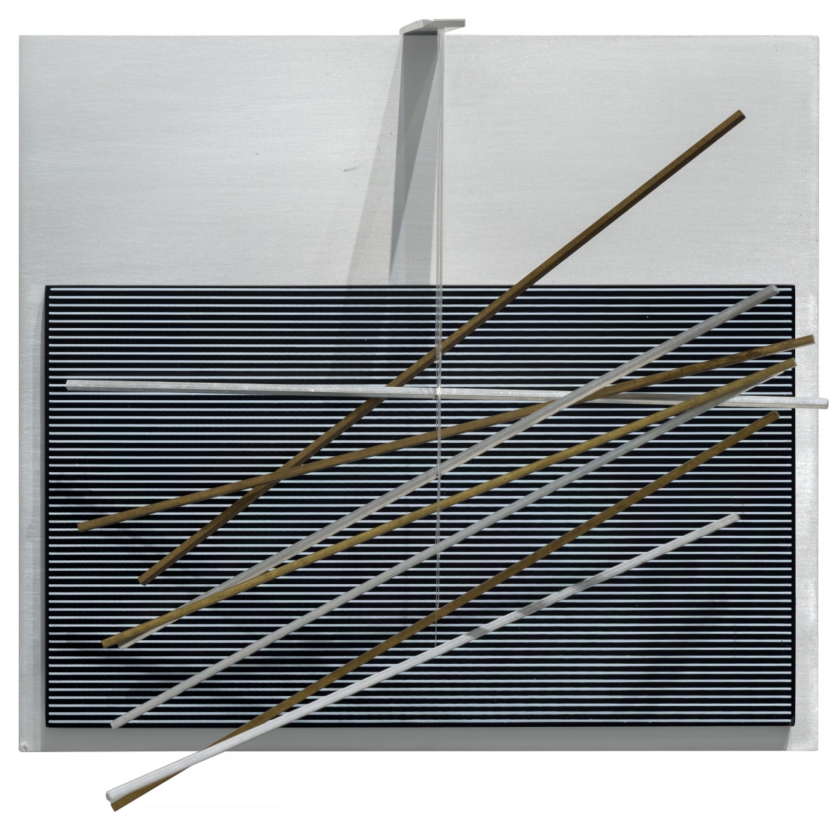 Vibrations Metalliques, 1969, mixed media on aluminum by Jesús Rafael Soto