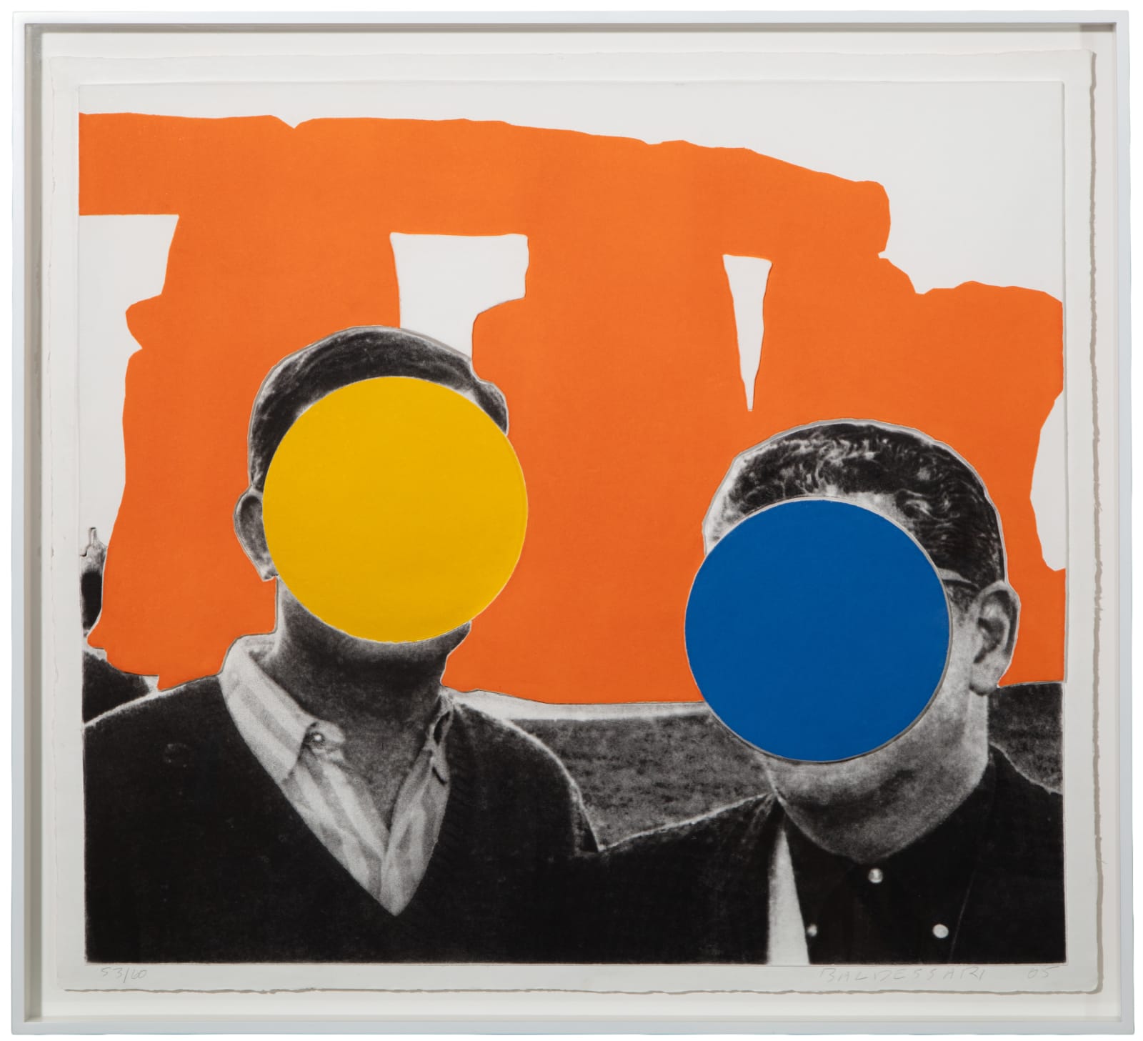 Stonehenge (With Two Persons) Orange, 2005, Mixografía® print on handmade paper by John Baldessari