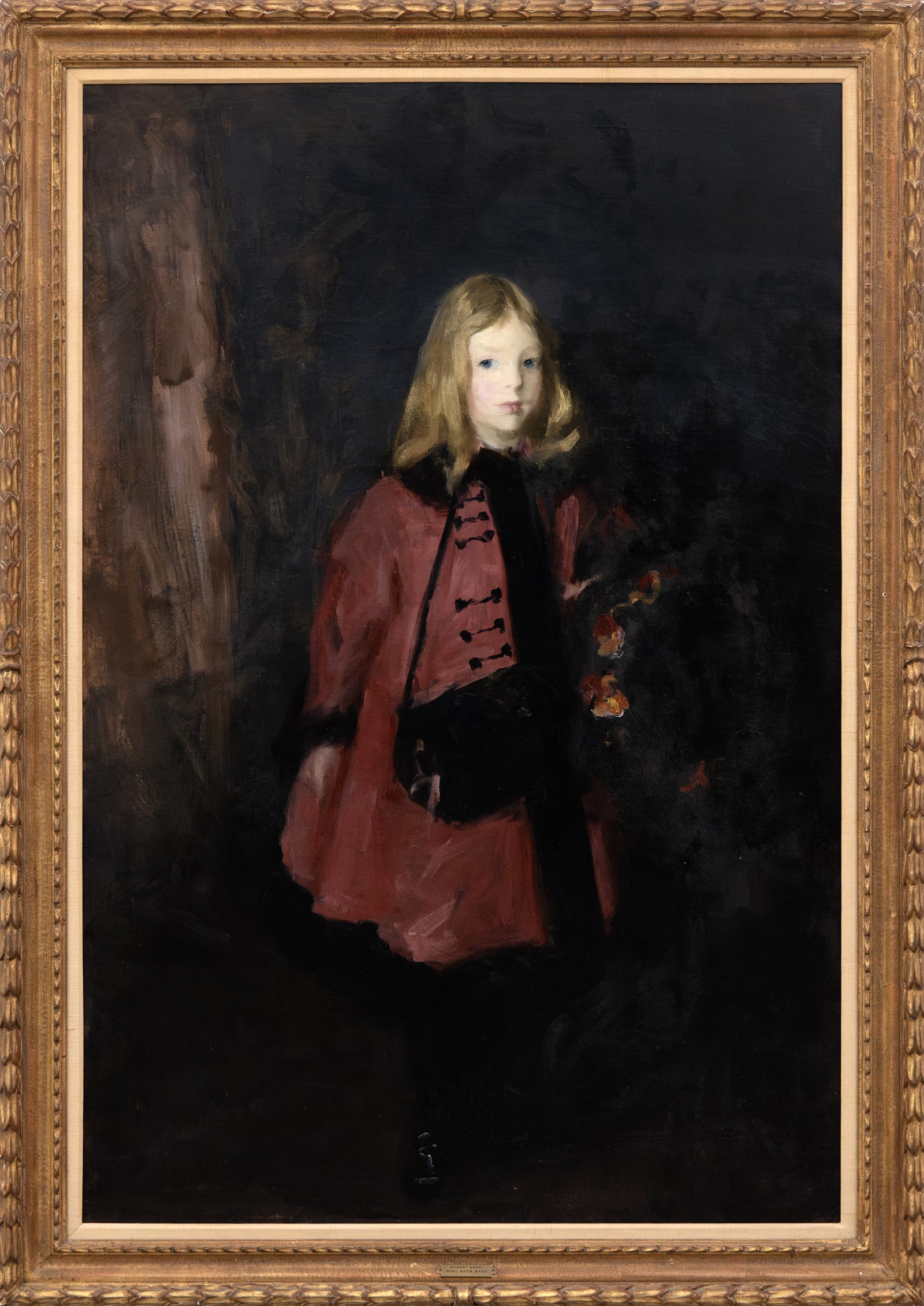 Girl with Muff, 1912, oil on canvas by Robert Henri