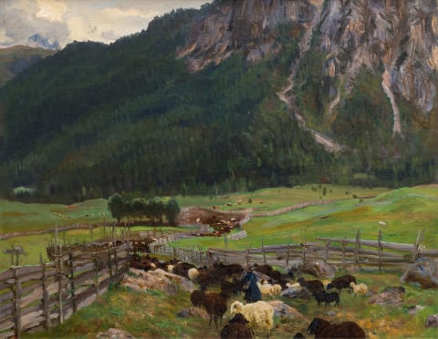 A Mountain Sheepfold in the Tyrol