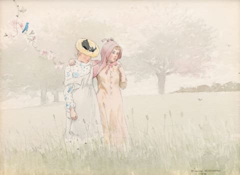 Houghton Farms (Girls Strolling in an Orchard)
