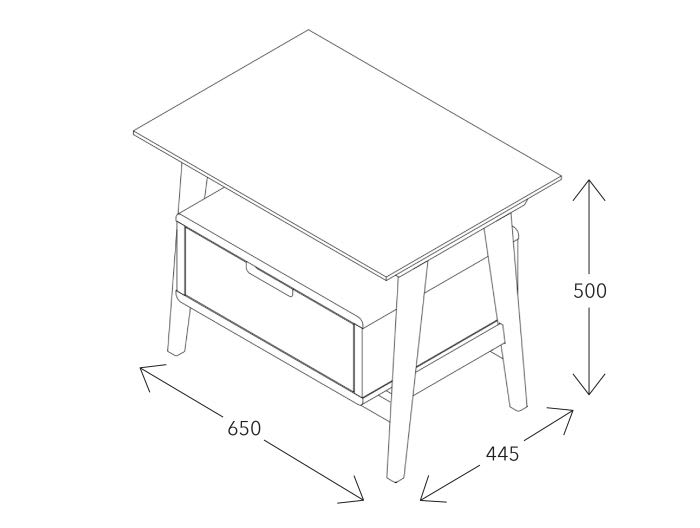 Rome Bedside Dimensions