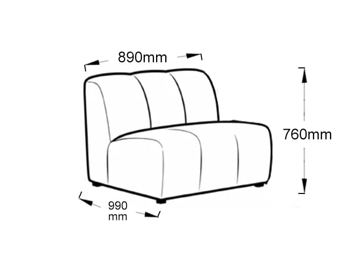 Cloud-9 Armless Piece Dimensions