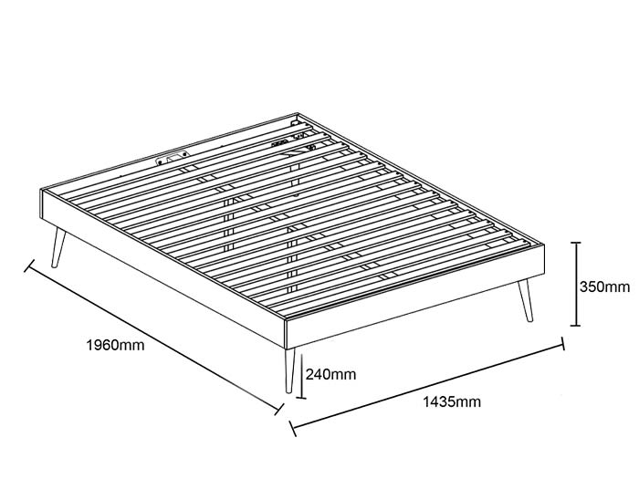 Franki Bed Base Double Dimensions