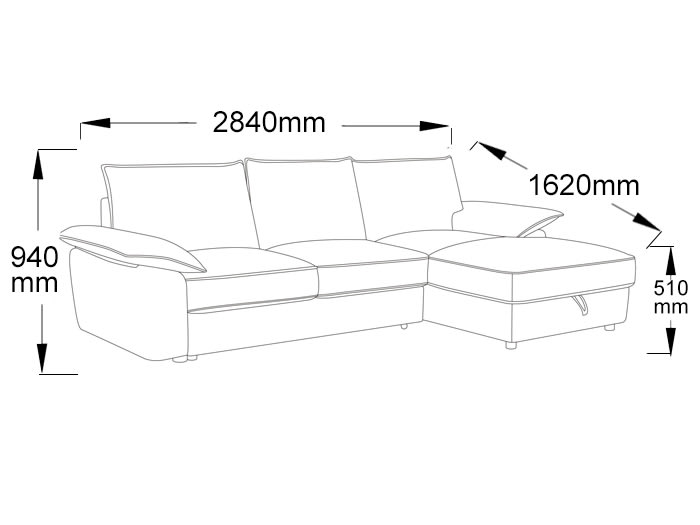 Hideaway Sofa Bed with Storage Dimensions