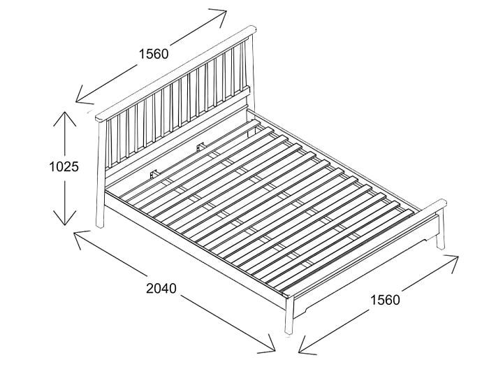 Rome Double Bed Base Dimensions