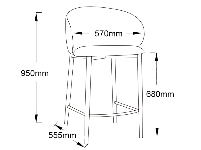 Vogue Counter Stool Dimensions