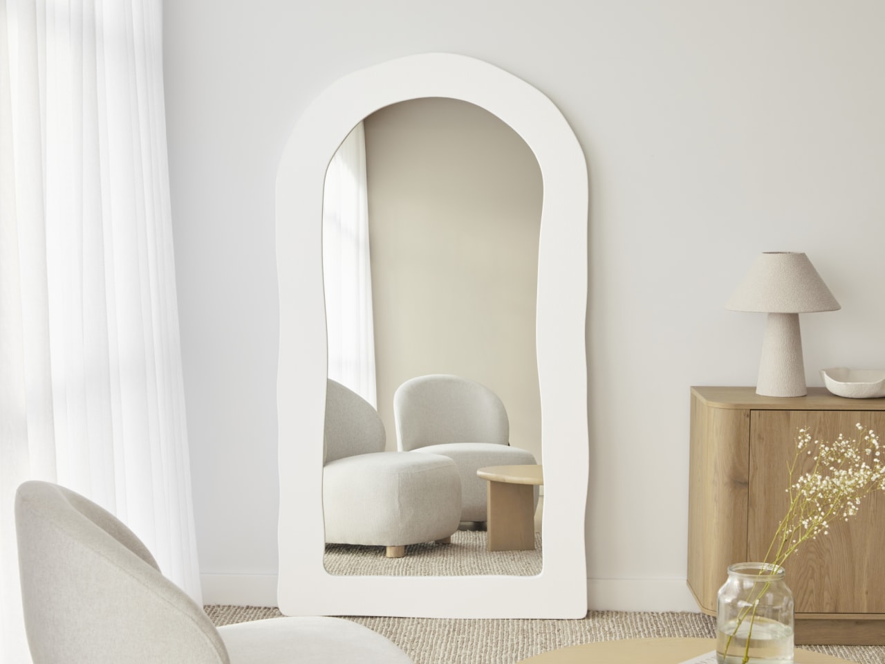 Alex Arch Mirror | White | 100 x 180cm