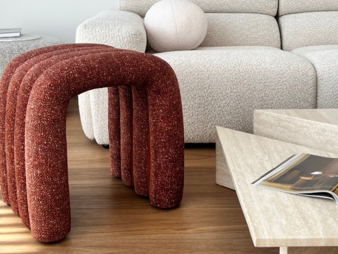 Arc Rust Orange Ottoman