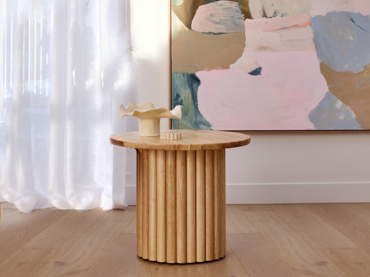 Jasper Round Side Table | Natural Hardwood