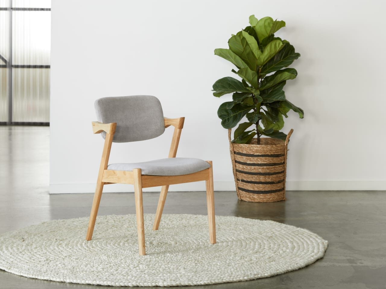 Bella Hardwood Dining Chair | Natural | Grey