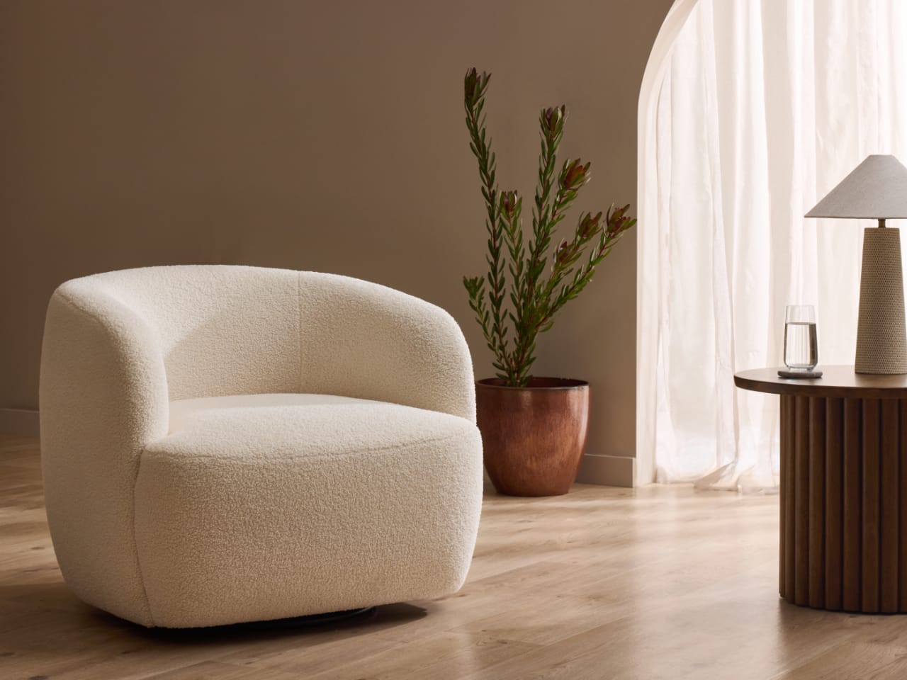 Cosy Occasional Chair | White Fabric