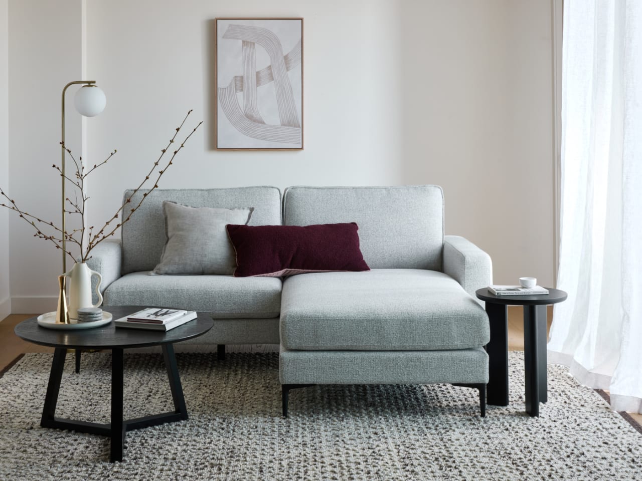 Franki Grey Sofa With Interchangeable Chaise