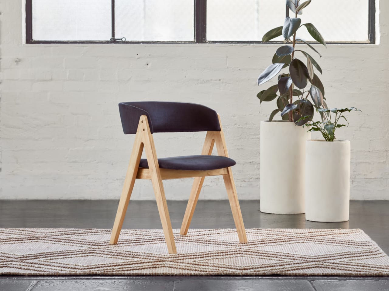 Gaudi Hardwood Dining Chair | Natural | Black Fabric