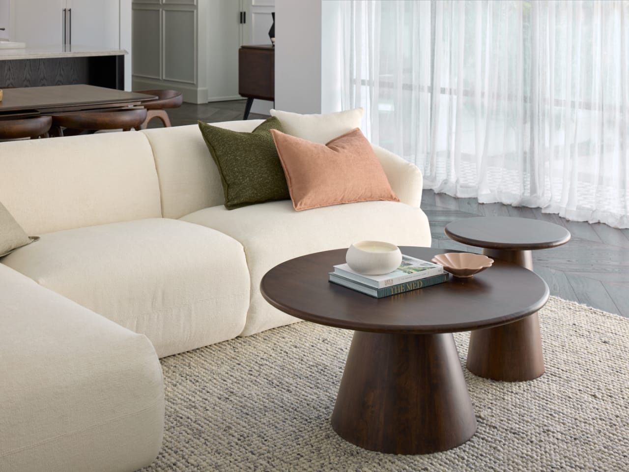 Manor 2PCE Hardwood Round Coffee & Side Table | Arabica Walnut