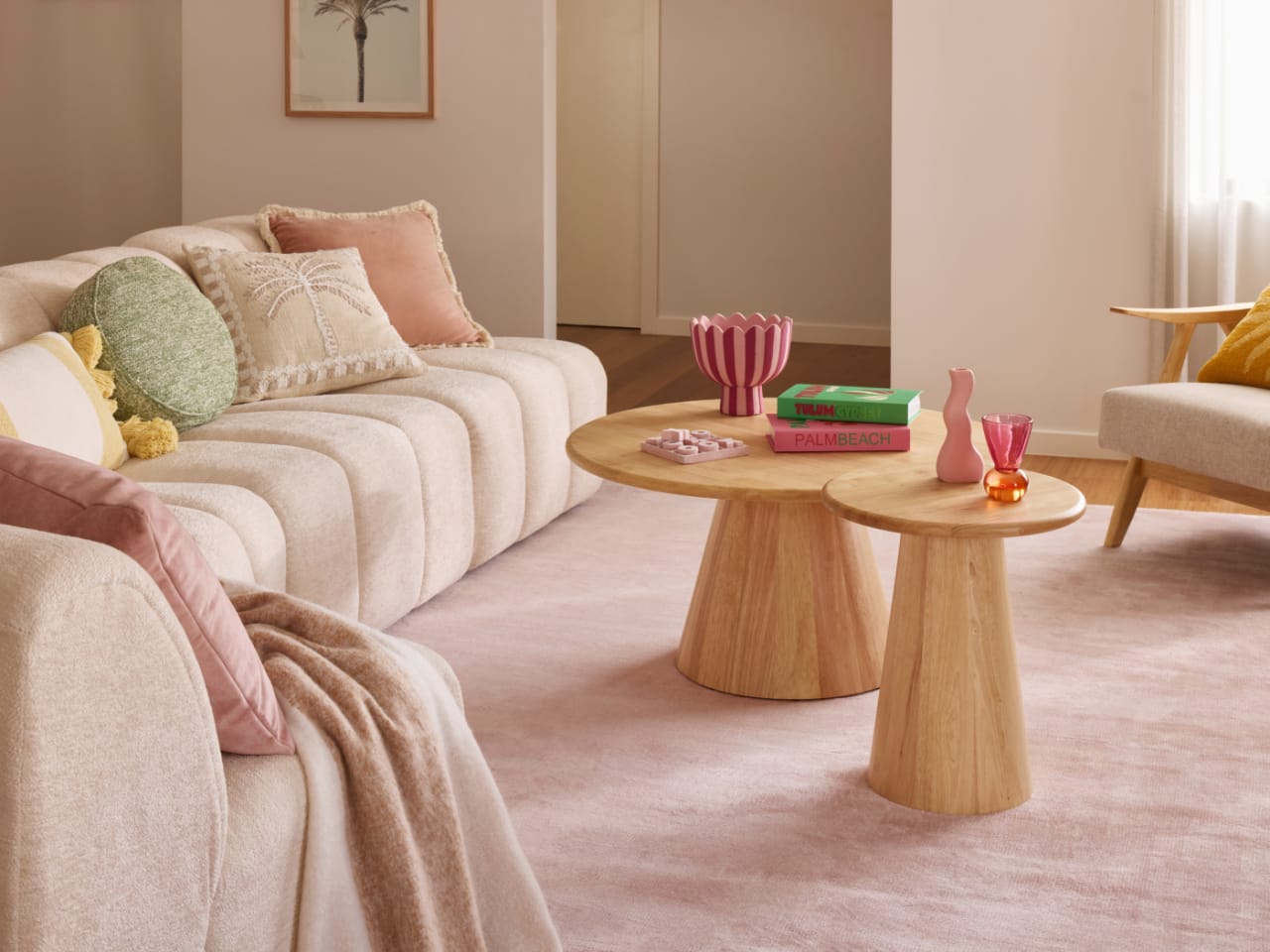 Manor 2PCE Hardwood Round Coffee & Side Table | Natural