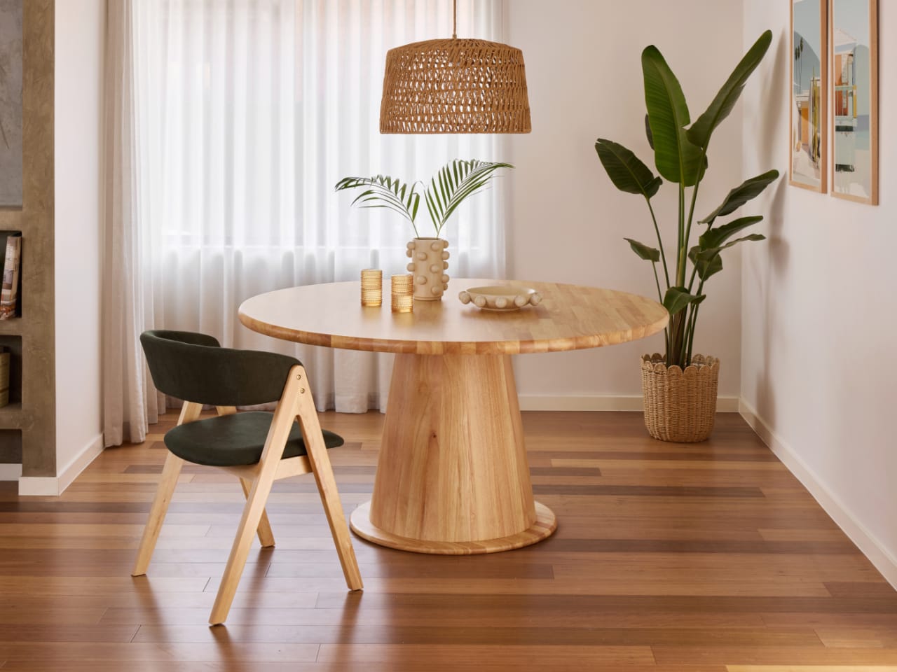 Manor Natural Hardwood Round Dining Table