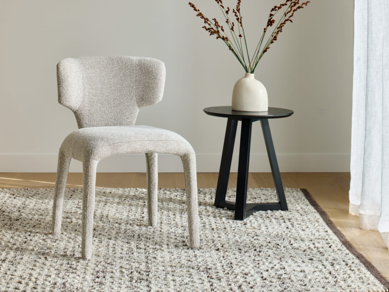 Paris Boucle Fabric Dining Chair | Beige