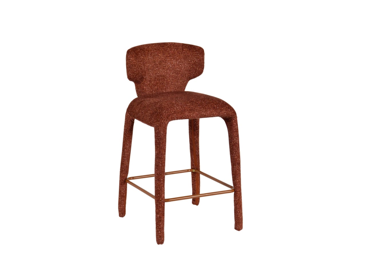 Paris Counter Stool | Rust Orange Fabric
