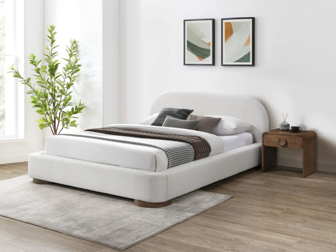 Sydney Double Bed | Beige Fabric