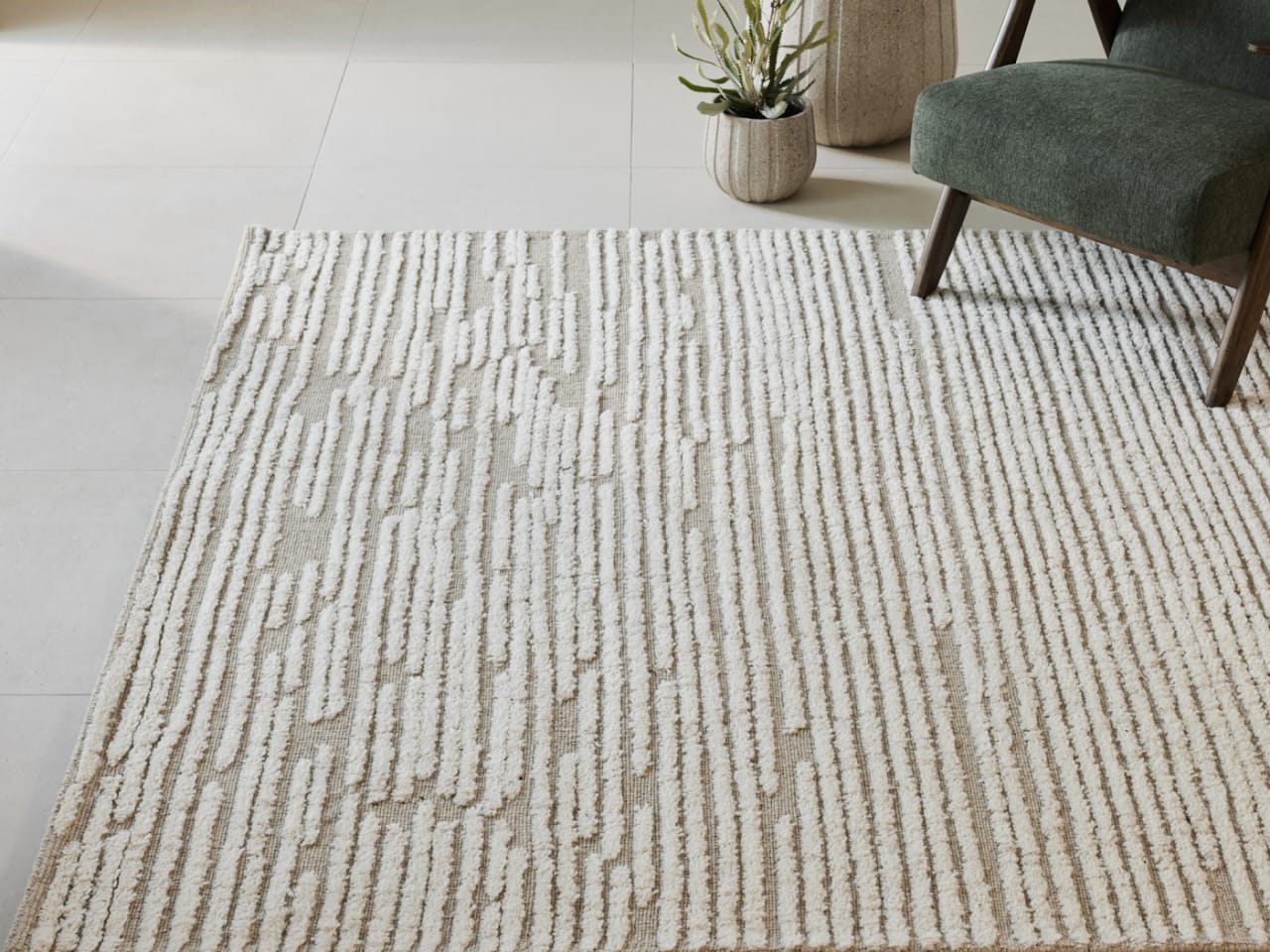 Jax Wool Pattern Rug | Beige | 2m x 2.9m