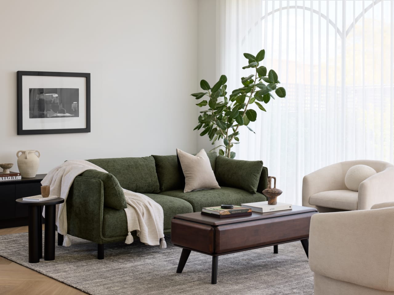 Coco Three Seater Sofa | Couch | Green