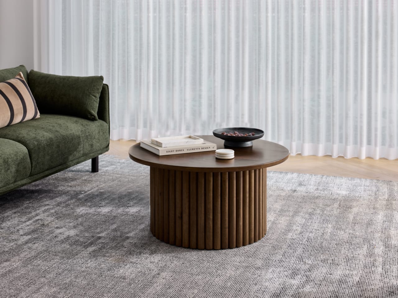 Jasper Round Coffee Table | Rustic Walnut Hardwood