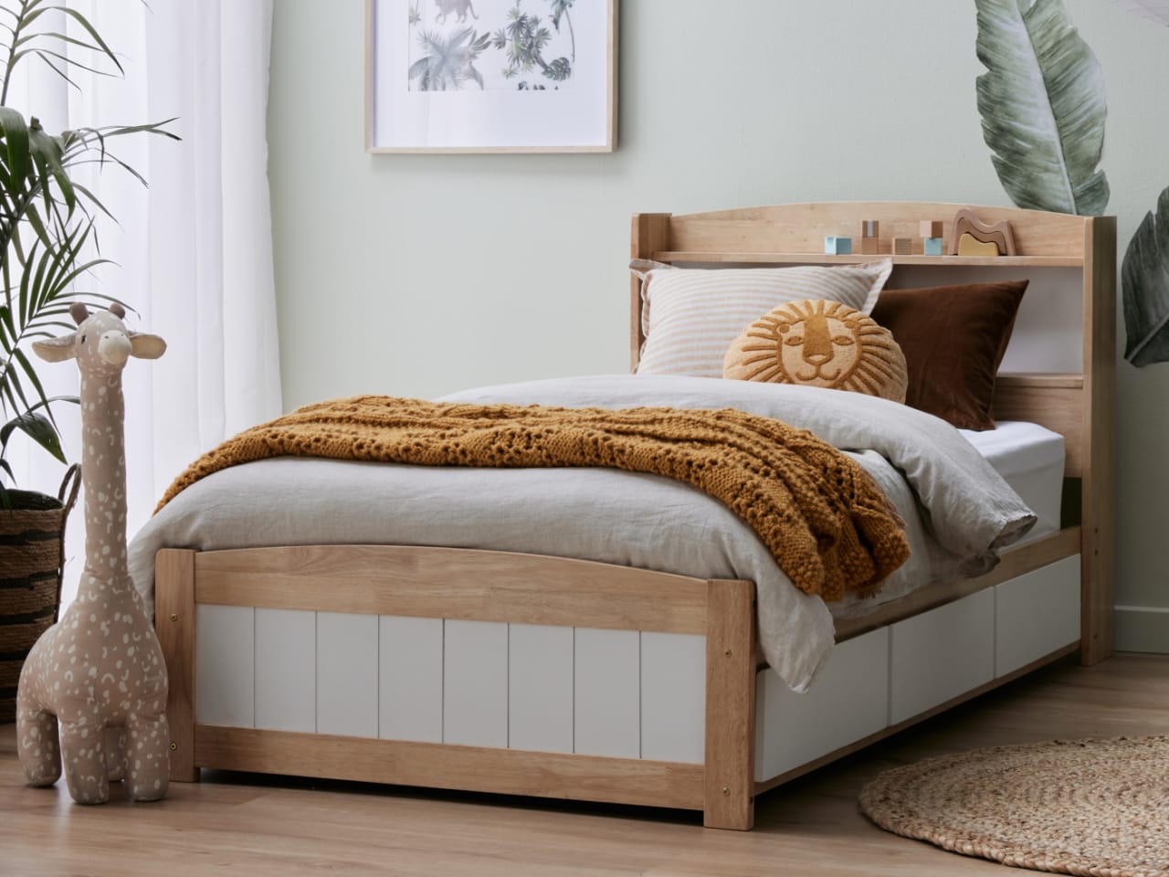 Rio Toddler Single Storage Bed | Hardwood Frame