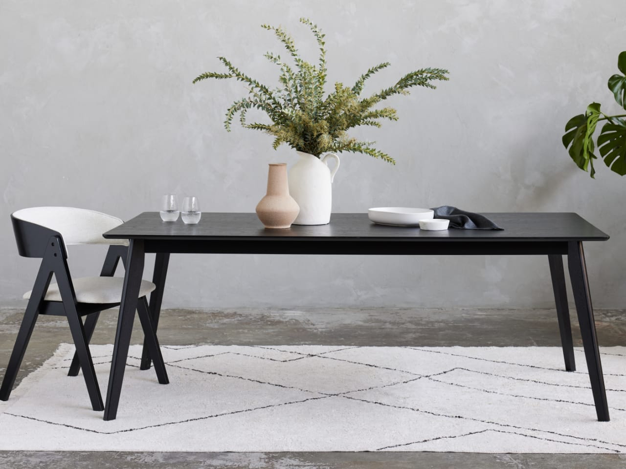 Cannes Hardwood Dining Table | Black | 2000mm