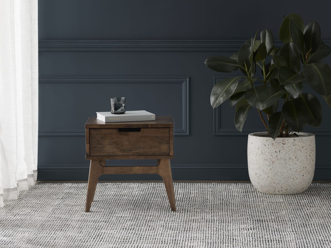 Paris Hardwood Lamp Table Rustic Walnut