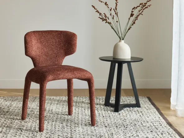 Paris Fabric Dining Chair | Rust Orange