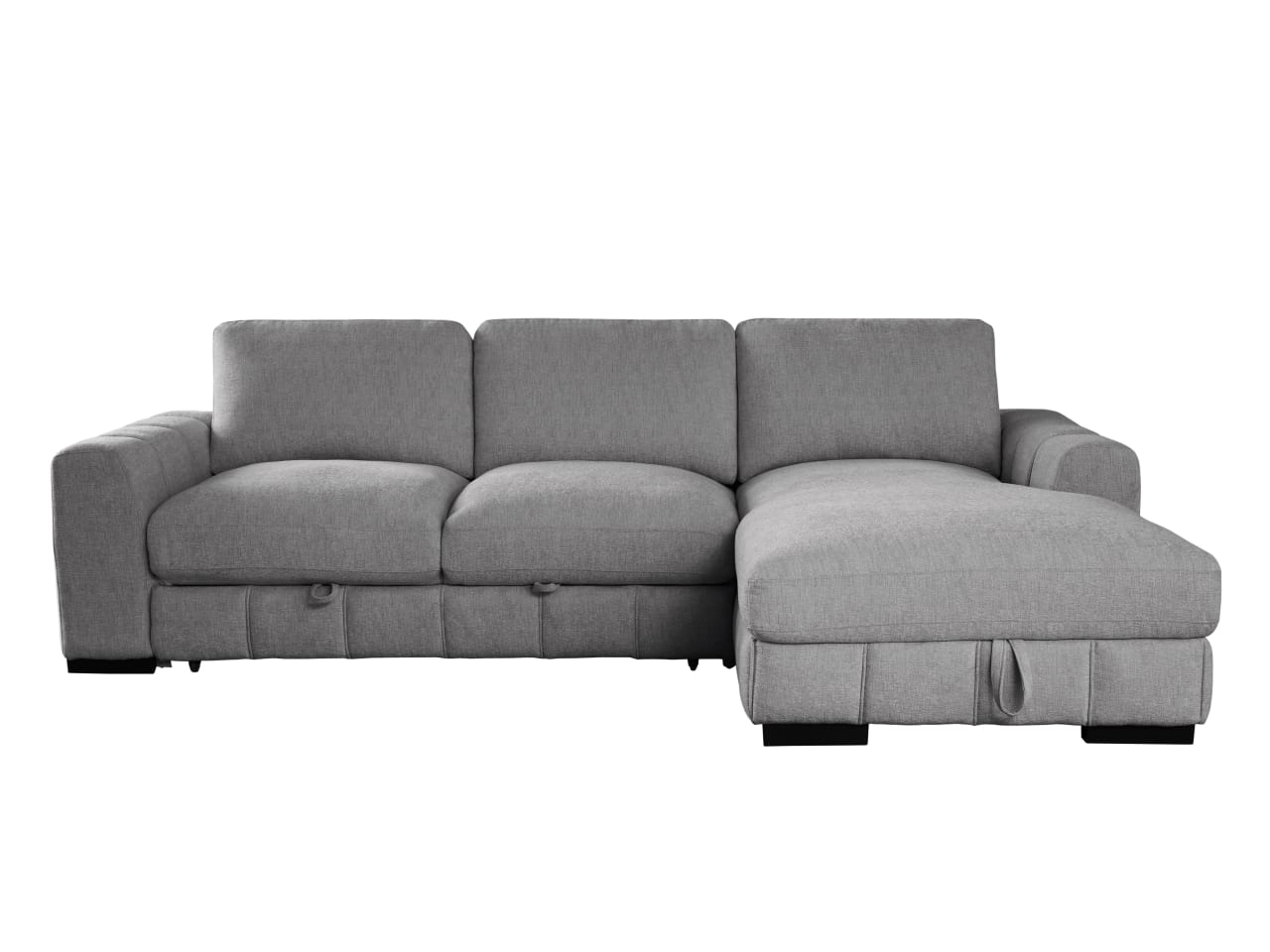 Sonna Grey Sofa with Pull-out Trundle and Storage | Right Chaise