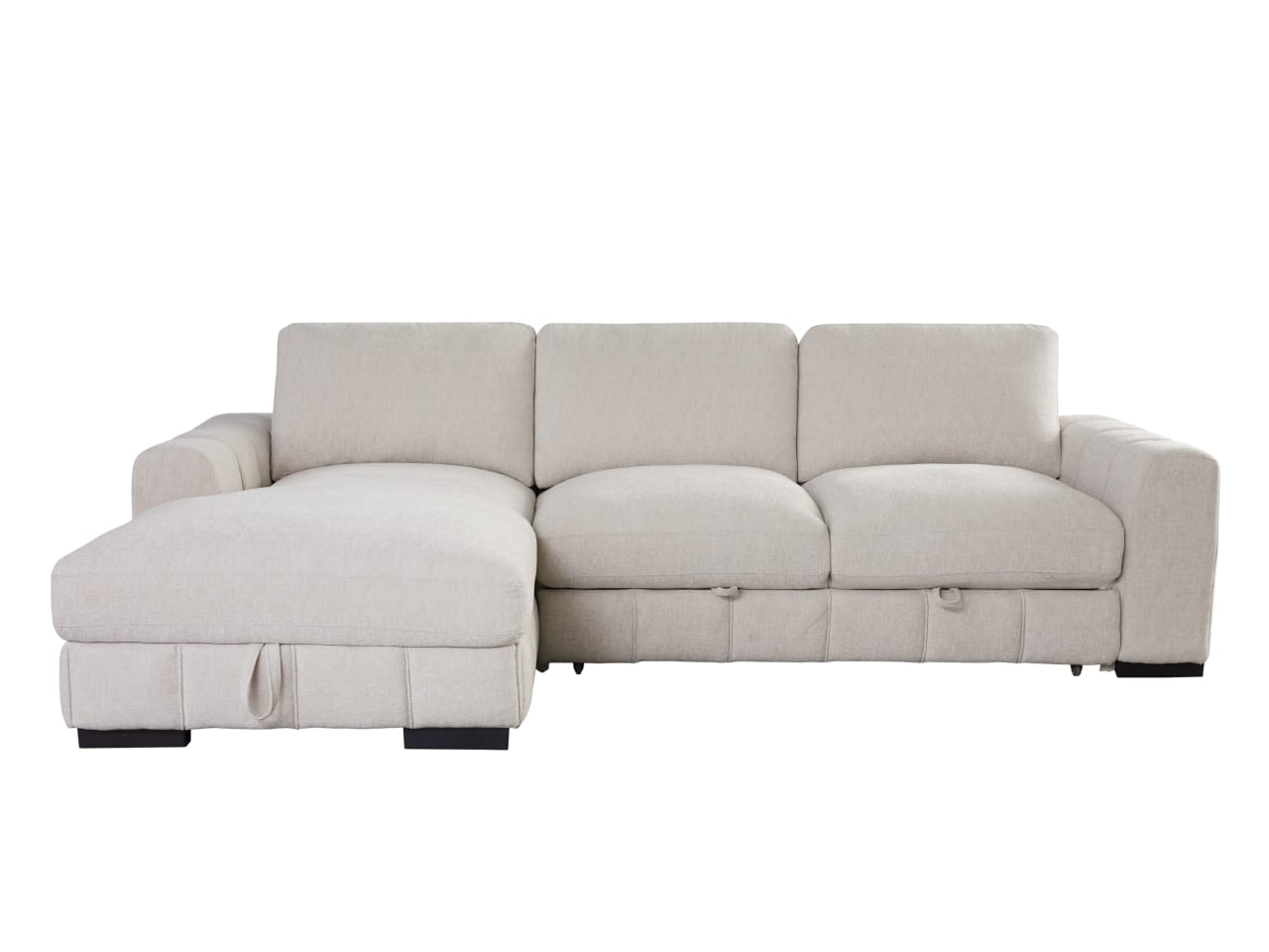 Sonna Beige Sofa with Pull-out Trundle and Storage | Left Chaise