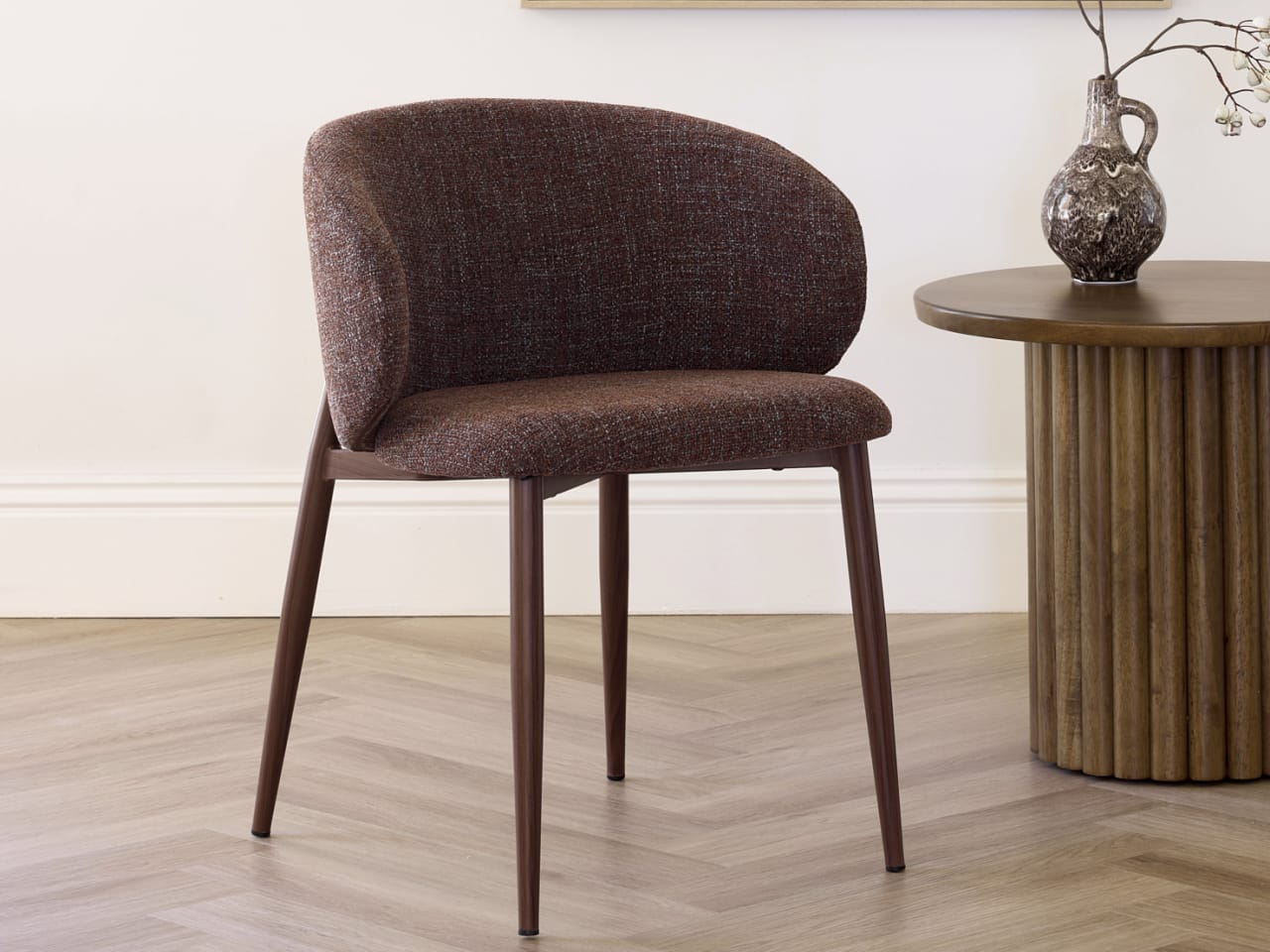 Vogue Dining Chair | Walnut Frame | Burgundy Fabric