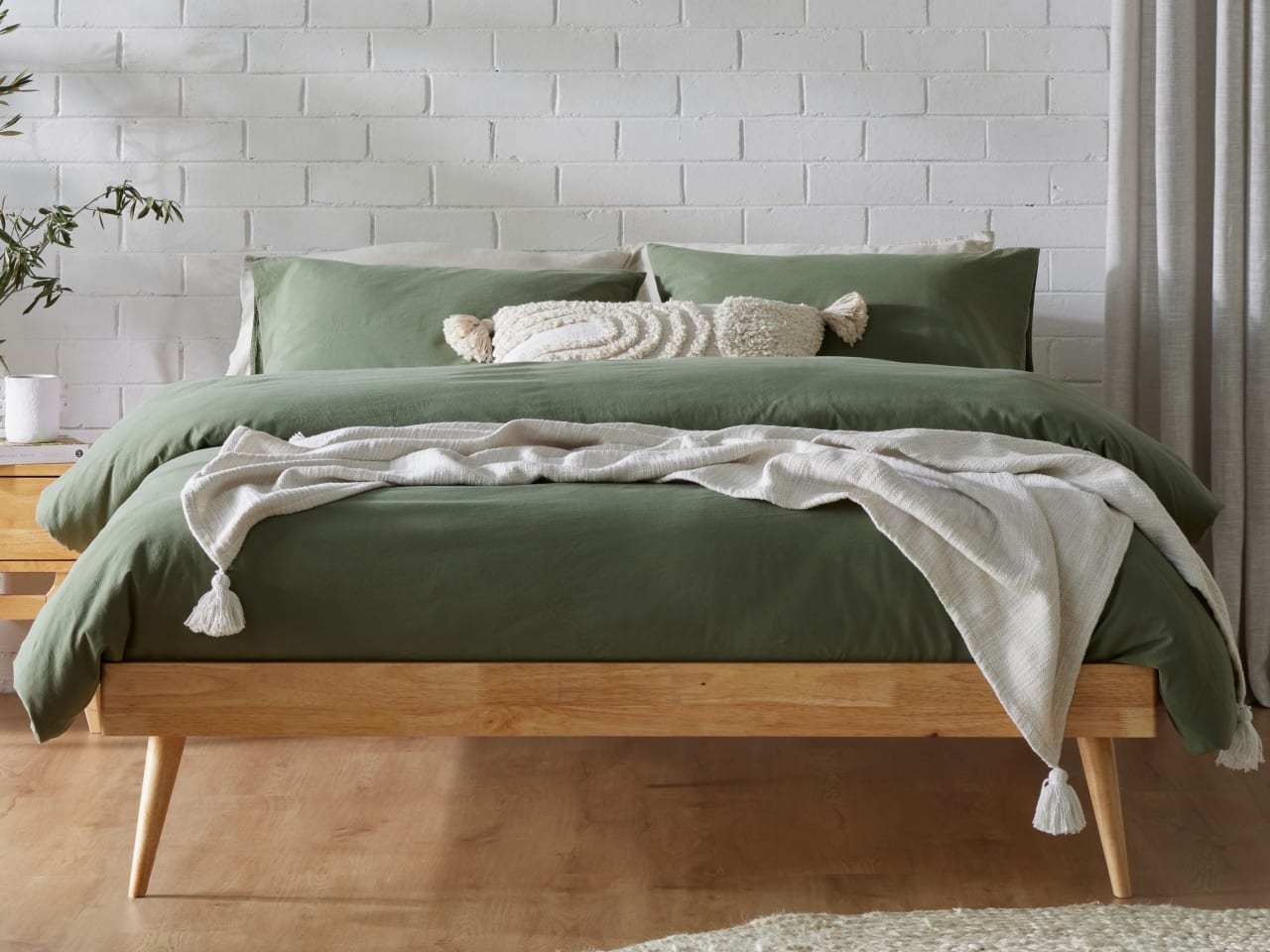 Franki Queen Hardwood Bed Base | Natural