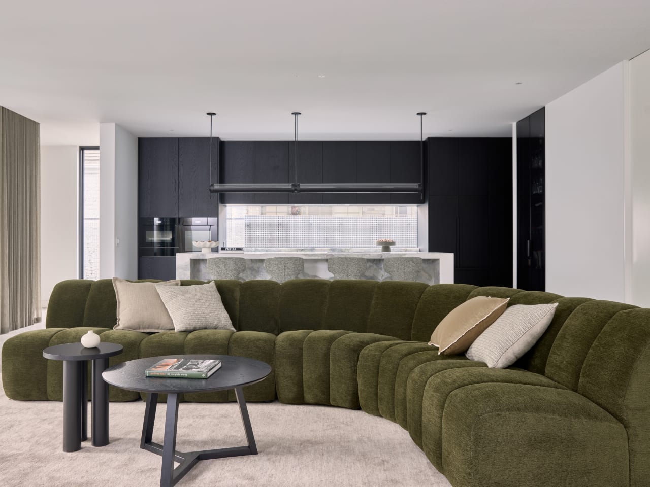 Cloud-9 6PCE Green Sectional Sofa | Modular Couch