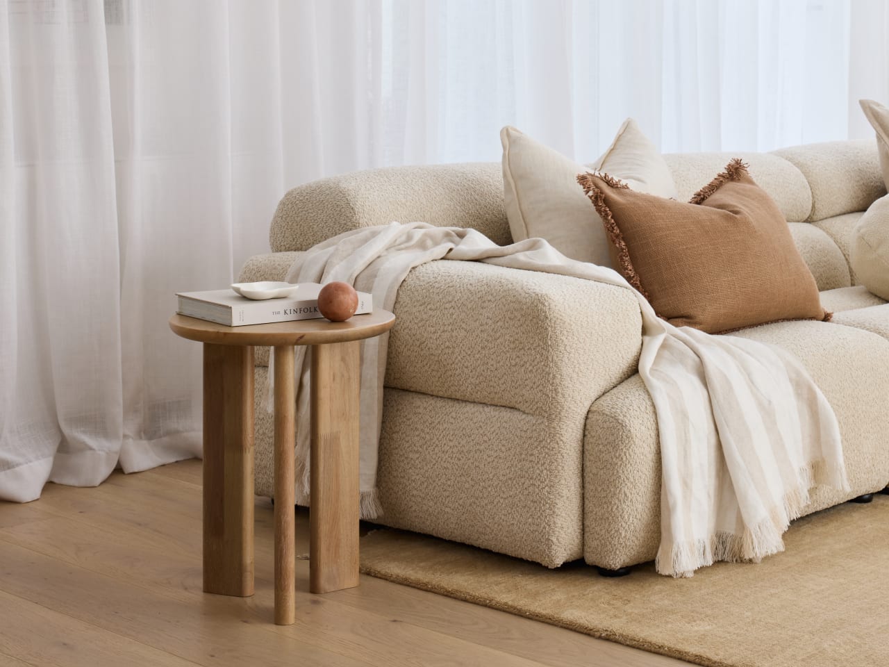 Cove Hardwood Side Table | Natural White Wash