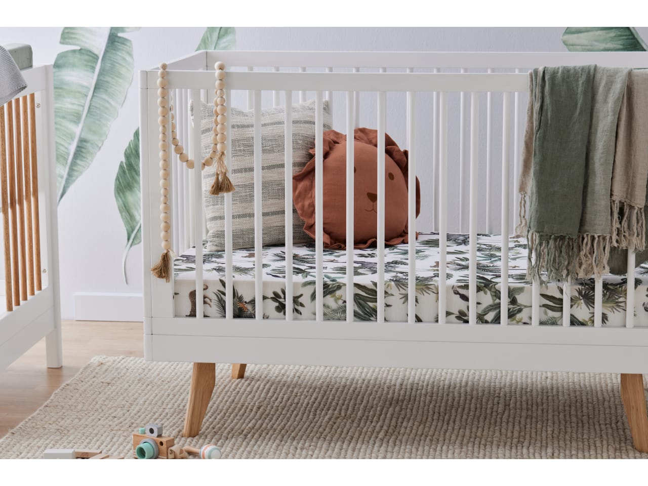 Rio Hardwood 2-in-1 Baby Cot | White & Natural