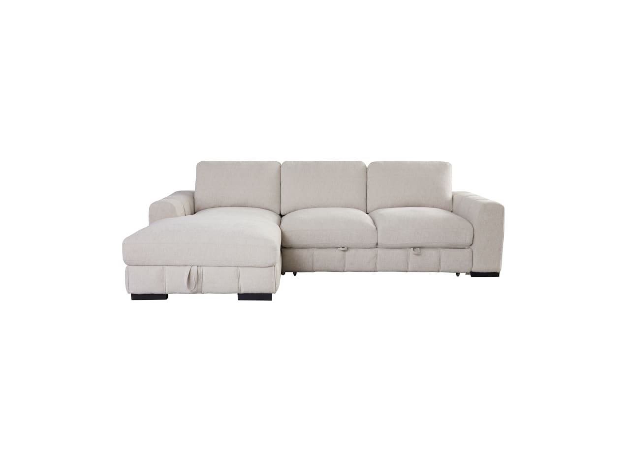 Sonna Beige Sofa with Pull-out Trundle and Storage | Left Chaise