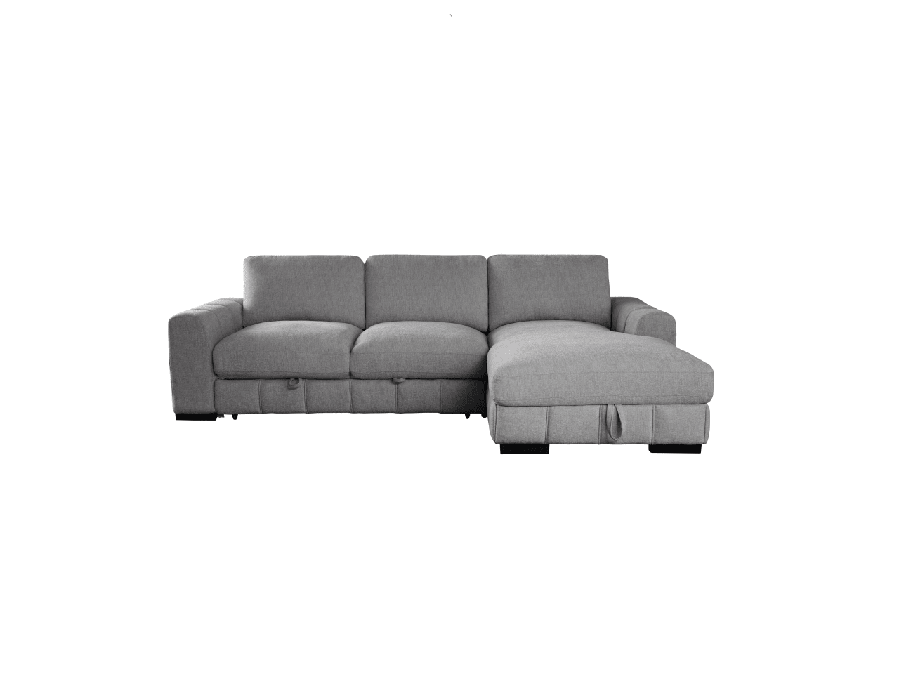 Sonna Grey Sofa with Pull-out Trundle and Storage | Right Chaise