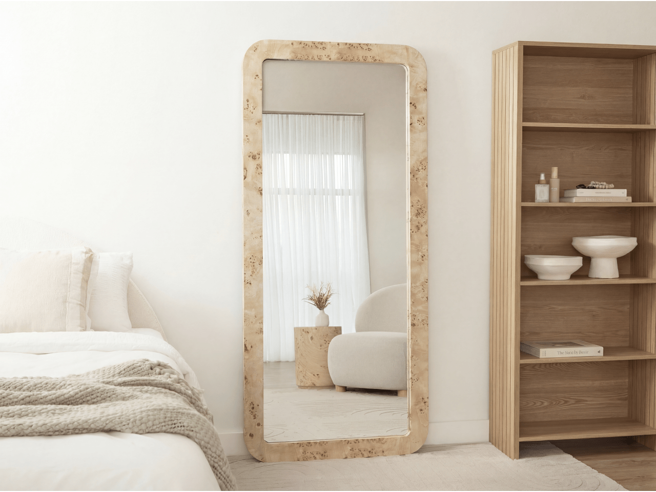 Sebastian Rectangle Burl Mirror | Natural | 80 x 180cm