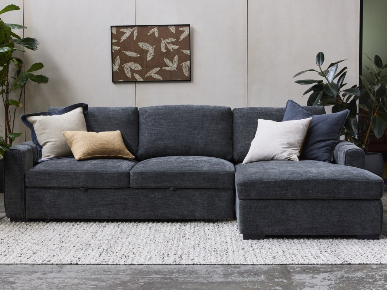 Siesta Sofa Bed | Charcoal | Right Chaise
