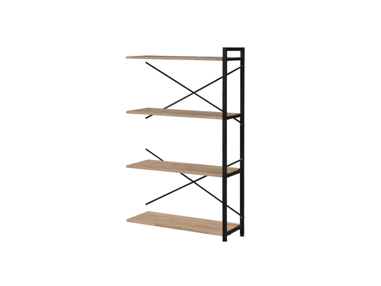 Axel Extension Shelving Unit | Black Steel & Natural Hardwood | Medium (1430 x 850mm)