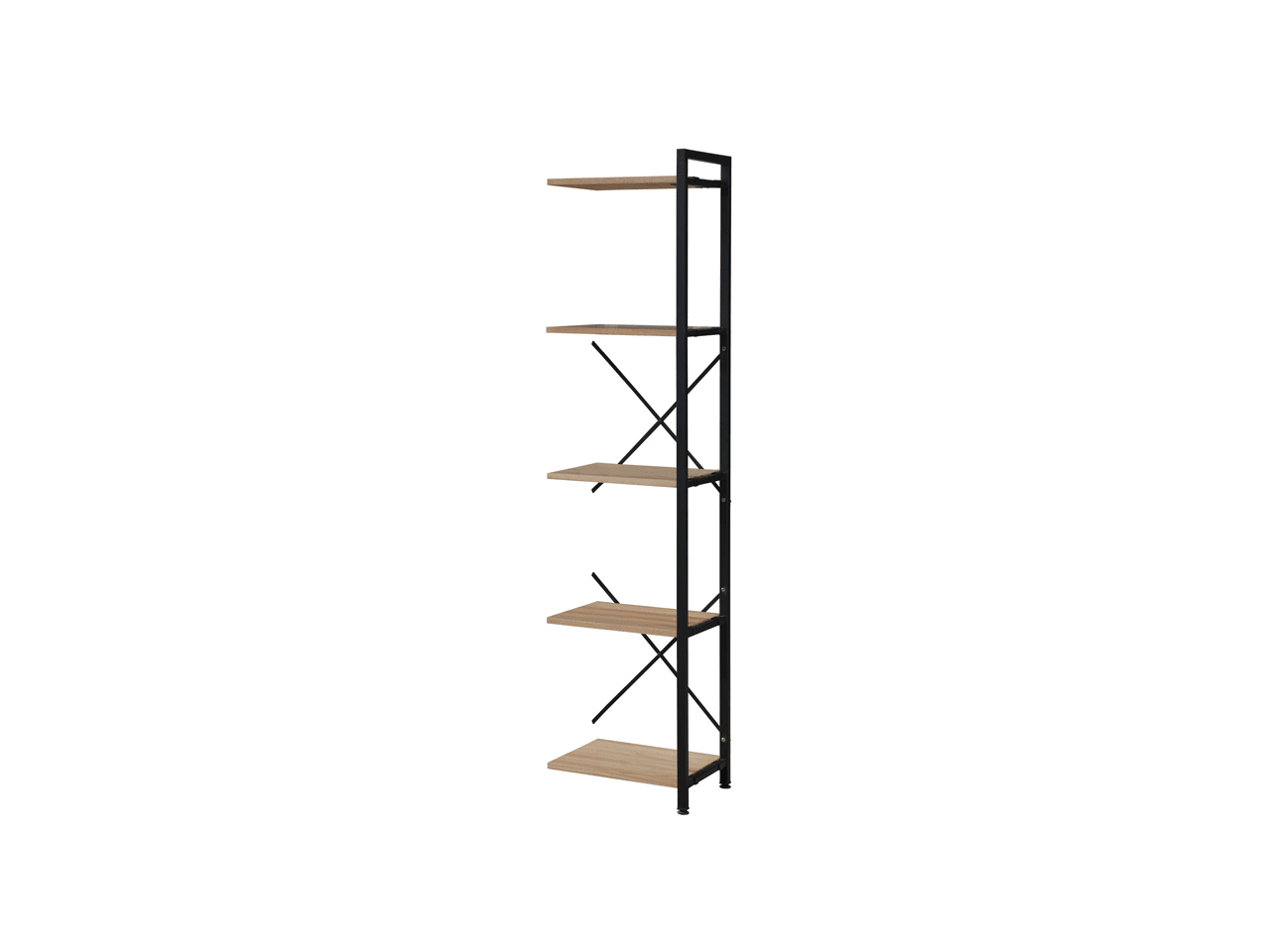 Axel Extension Shelving Unit | Black Steel & Natural Hardwood | Narrow (1850 x 450mm)